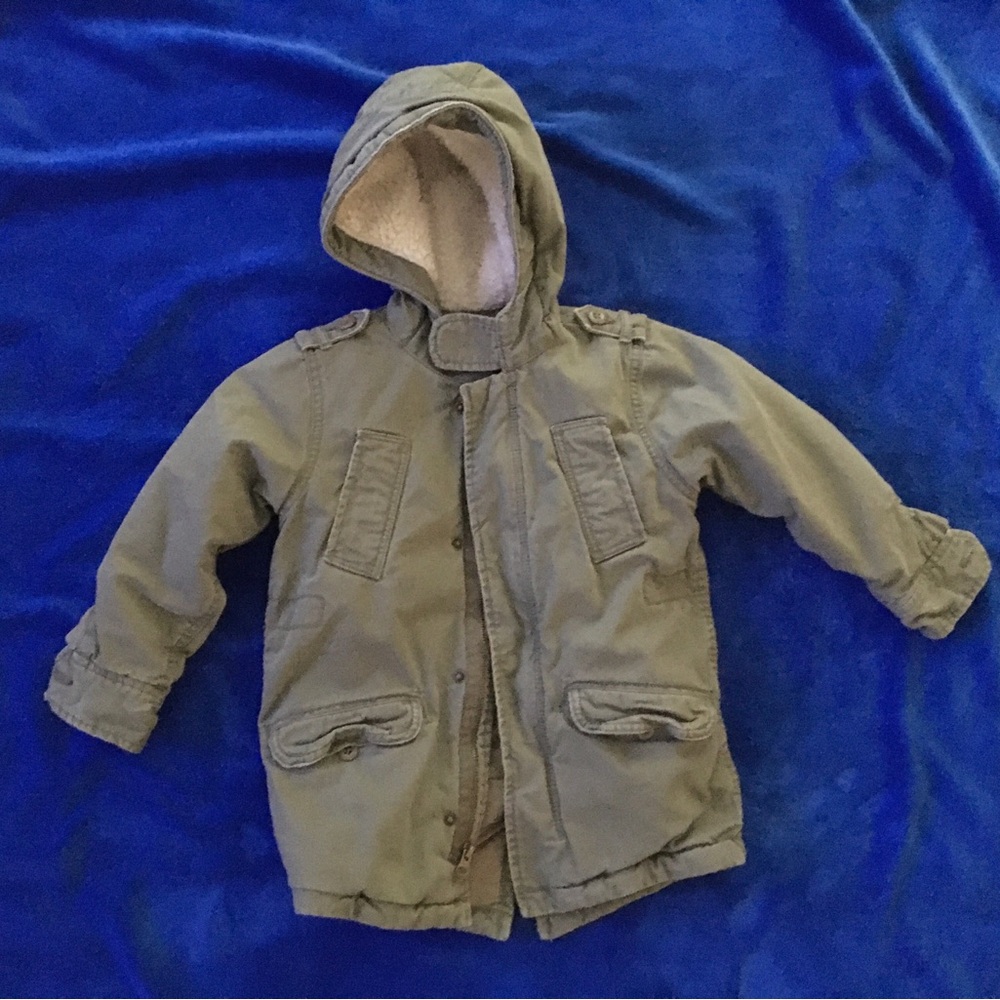GAP Olive Green Puffer Jacket with Hood